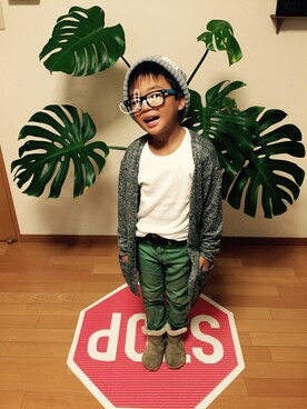 「アイテム（ブーツ）」を使った、8mokuさん（キッズ・110cm）の秋コーディネート