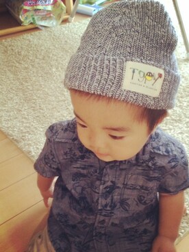 「GAP（ギャップ）のアイテム（シャツ/ブラウス、ブラック系）」を使った、kotananaさん（キッズ・90cm）の夏コーディネート