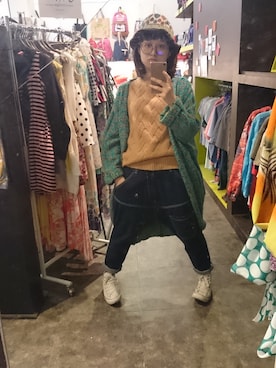 「Corsageのアイテム（ダウンジャケット/コート、グリーン系）」を使った、Annie さん（レディース・158cm）の冬コーディネート