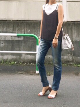 「Drawing Numbers（ドローイング ナンバーズ）のアイテム（バッグ）」を使った、hito.wearさん（レディース・164cm）の夏コーディネート