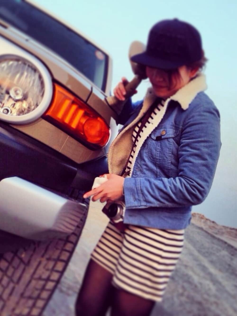「FREAK'S STOREのLEE/リー BOA STORM RIDER -CORDUROY（ブルゾン、ブルー系）」を使った、ricky_fjさん（レディース・157cm）の秋コーディネートの1枚目の写真