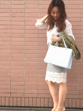 「Samantha Thavasa Deluxe（サマンサタバサ デラックス）のアイテム（ハンドバッグ、ブルー系）」を使った、7a.sさん（レディース・166cm）の夏コーディネート