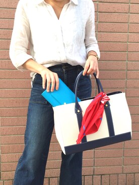 「Samantha Thavasa Deluxe（サマンサタバサ デラックス）のアイテム（その他小物、ブルー系）」を使った、7a.sさん（レディース・166cm）の夏コーディネート