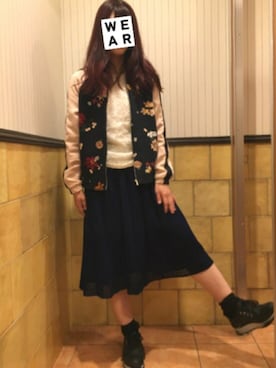 「used mix」｜「アイテム（ブルゾン）」を使った、ひとみさん（レディース・158cm）の春コーディネート