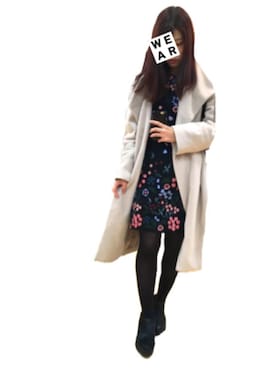 「スリット」｜「アイテム（ブーティ）」を使った、ひとみさん（レディース・158cm）の冬コーディネート