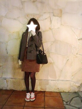 「A part by（アパートバイ）のアイテム（ダッフルコート）」を使った、ゆいすけさん（レディース・155cm）の冬コーディネート