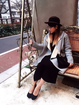 「Leah-K」｜「アイテム（その他アウター）」を使った、Leah-Kさん（レディース・154cm）の冬コーディネート