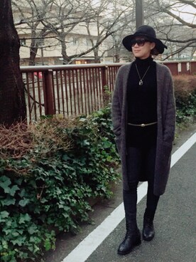 「Leah-K」｜「アイテム（その他アウター）」を使った、Leah-Kさん（レディース・166cm）の冬コーディネート
