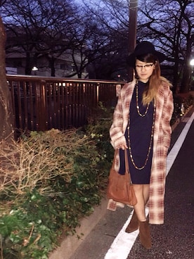 「80s」｜「アイテム（その他アウター）」を使った、Leah-Kさん（レディース・154cm）の冬コーディネート