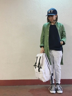 「シンプル」｜「アイテム（シャツワンピース）」を使った、toganoさん（レディース・150cm）の冬コーディネート