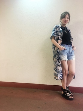 「ボタニカル」｜「アイテム（ジャケット/アウター）」を使った、toganoさん（レディース・150cm）の夏コーディネート