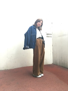 「DOUBLE NAME（ダブルネーム）のアイテム（ブルゾン）」を使った、toganoさん（レディース・150cm）の秋コーディネート