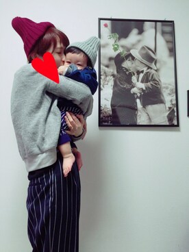 「MERCURYDUO（マーキュリーデュオ）のアイテム」を使った、keishin&otokaさん（キッズ・70cm）の冬コーディネート