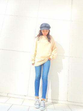 「アイテム（キャスケット）」を使った、tomocoさん（レディース・160cm）の秋コーディネート