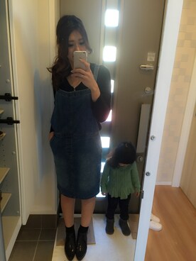 「SEVENDAYS=SUNDAY（セブンデイズサンデイ）のアイテム（ジャンパースカート）」を使った、natsu:-)さん（レディース・168cm）の冬コーディネート