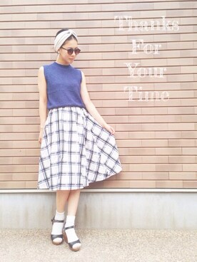 「ジャパンブルー」｜「アイテム（サンダル）」を使った、emaemiさん（レディース・163cm）の夏コーディネート