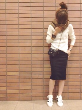 「UP START（アップスタート）のアイテム（アクセサリー）」を使った、misaさん（レディース・165cm）の秋コーディネート