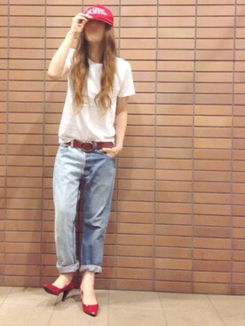 misaさんの「Hanes×SHIPS AUTHENTIC PRODUCTS: Tシャツ Japan Fit（2枚組）」を使ったコーディネート