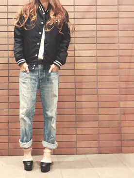 misaさんの「Hanes×SHIPS AUTHENTIC PRODUCTS: Tシャツ Japan Fit（2枚組）」を使ったコーディネート