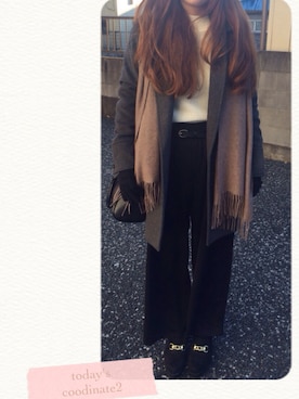「Dosch（ドスチ）のアイテム（パンツ）」を使った、marin.さん（レディース・156cm）の冬コーディネート