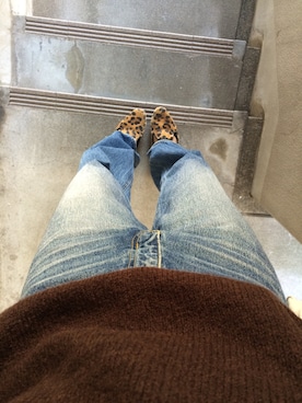 「MOUSSY（マウジー）のWIDE PT（デニムパンツ、ブルー系）」を使った、Sさん（レディース・167cm）の秋コーディネート