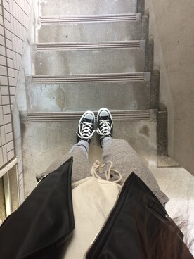 「CONVERSE（コンバース）のconverse/コンバース　ALL STAR HI（スニーカー、ブラック系）」を使った、Sさん（レディース・167cm）の秋コーディネート