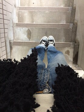 「CONVERSE（コンバース）のconverse/コンバース　ALL STAR HI（スニーカー、ブラック系）」を使った、Sさん（レディース・167cm）の秋コーディネート