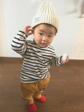 「ハイネックトップス」｜A&Hさん（キッズ・70cm）の冬コーディネート