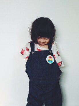 「BOBO CHOSES（ボボショーズ）のアイテム（オールインワン・サロペット）」を使った、kanayuraさん（キッズ・90cm）の夏コーディネート