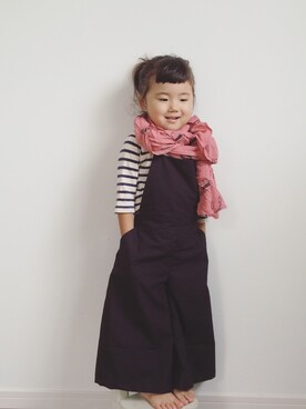 「bobochoses」｜「アイテム（サロペット/オーバーオール）」を使った、kanayuraさん（キッズ・90cm）の秋コーディネート