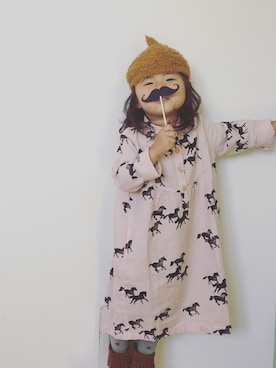 「bobochoses」｜「アイテム（ワンピース/ドレス）」を使った、kanayuraさん（キッズ・90cm）の秋コーディネート