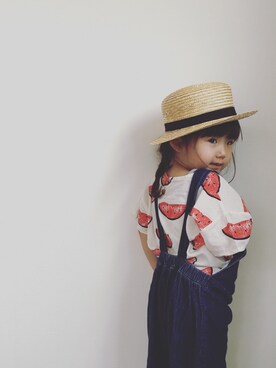 「bobochoses」｜「アイテム（オールインワン・サロペット）」を使った、kanayuraさん（キッズ・90cm）の春コーディネート