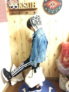 「BLOC（ブロック）のアイテム（ジャケット/アウター）」を使った、UMIさん（キッズ・120cm）の冬コーディネート
