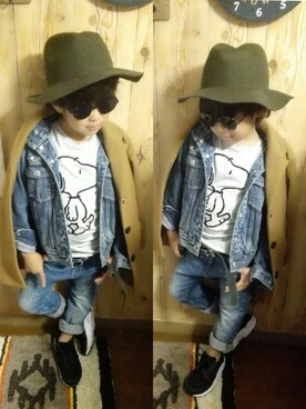 「ＢＬＯＣ」｜「アイテム（帽子）」を使った、UMIさん（キッズ・120cm）の春コーディネート