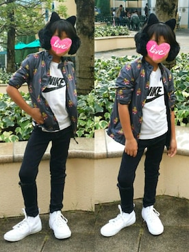 「ZARA KIDS」｜「アイテム（ナイロンジャケット）」を使った、UMIさん（キッズ・122cm）の秋コーディネート