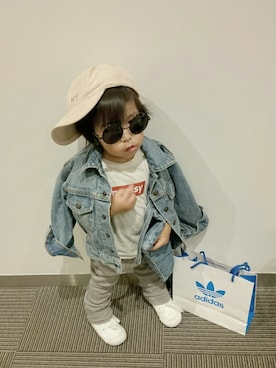 「AVAN LILY（アヴァンリリィ）のアイテム（パンツ）」を使った、UMIさん（キッズ・80cm）の冬コーディネート