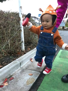 「秋冬」｜「アイテム（オールインワン・サロペット）」を使った、ASKさん（キッズ・80cm）の秋コーディネート