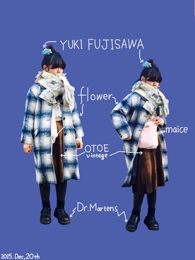 「パジャマ」｜「アイテム（その他アウター）」を使った、クリヤマワカさん（レディース・157cm）の冬コーディネート