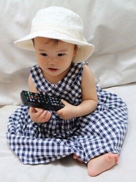 「sense of wonder（センスオブワンダー）のアイテム（帽子）」を使った、minaminakoさん（キッズ・80cm）の夏コーディネート