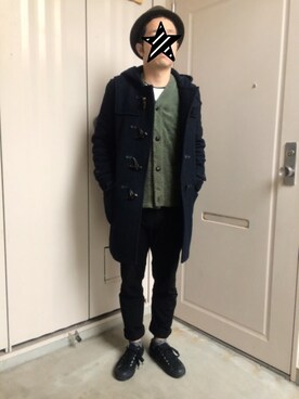 「無印良品（ムジルシリョウヒン）のアイテム（ダッフルコート）」を使った、とし☆さん（メンズ・167cm）の冬コーディネート