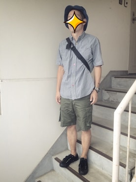 「AIGLE（エーグル）のアイテム（帽子）」を使った、とし☆さん（メンズ・167cm）の夏コーディネート