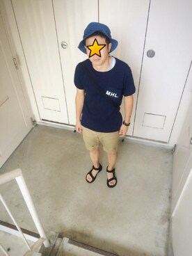 「AIGLE（エーグル）のアイテム（帽子）」を使った、とし☆さん（メンズ・167cm）の夏コーディネート