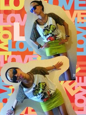 「スカート
（スカート、グリーン系）」を使った、Natsuさん（レディース・170cm）の春コーディネート