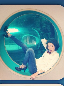 「蝶ネクタイ（ネックレス、レッド系）」を使った、Natsuさん（レディース・170cm）の春コーディネート