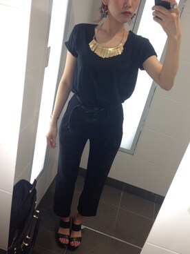 「Samantha Thavasa（サマンサタバサ）のバック（トートバッグ、ブラック系）」を使った、Natsuさん（レディース・170cm）の夏コーディネート