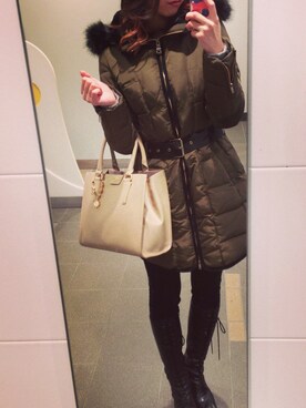 「サマンサ モスモス(Samansa Mos2)」｜「アイテム（ダウンジャケット/コート）」を使った、Natsuさん（レディース・170cm）の冬コーディネート