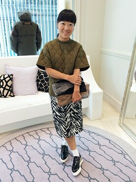 「ハイク」｜「アイテム（スカート）」を使った、UNITED ARROWS 新宿店 STAFF 01さん（レディース・157cm）の秋コーディネート