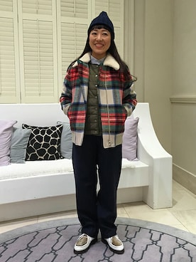 「ユナイテッドアローズ」｜「アイテム（ブルゾン）」を使った、UNITED ARROWS 新宿店 STAFF 01さん（レディース・157cm）の冬コーディネート