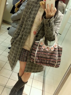 「ショーパン」｜「アイテム（チェスターコート）」を使った、Kaori Saitoさん（レディース・156cm）の冬コーディネート