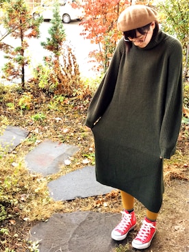 「ADAM ET ROPE'（アダムエロペ）のアイテム（ハンチング/ベレー帽）」を使った、サトウさん（レディース・163cm）の秋コーディネート